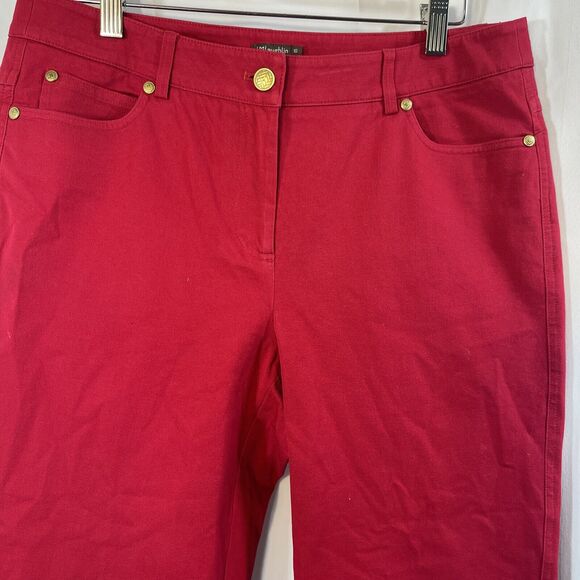 J. McLaughlin Womens 10 Red Bermuda 23” Long Shorts Preppy Granny Core EUC - Picture 3 of 9